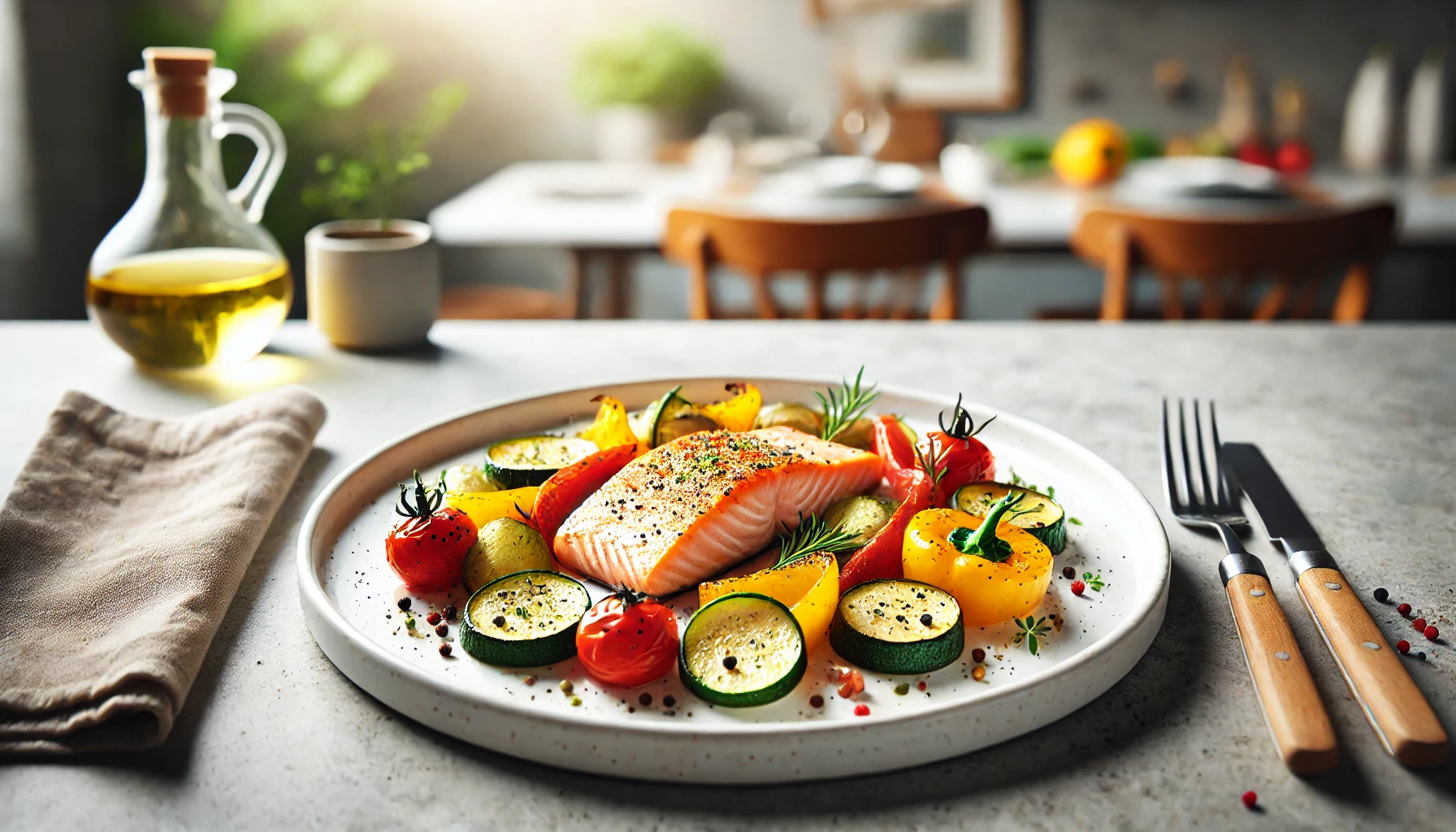 Pečeni losos s povrćem i limunom za večeru